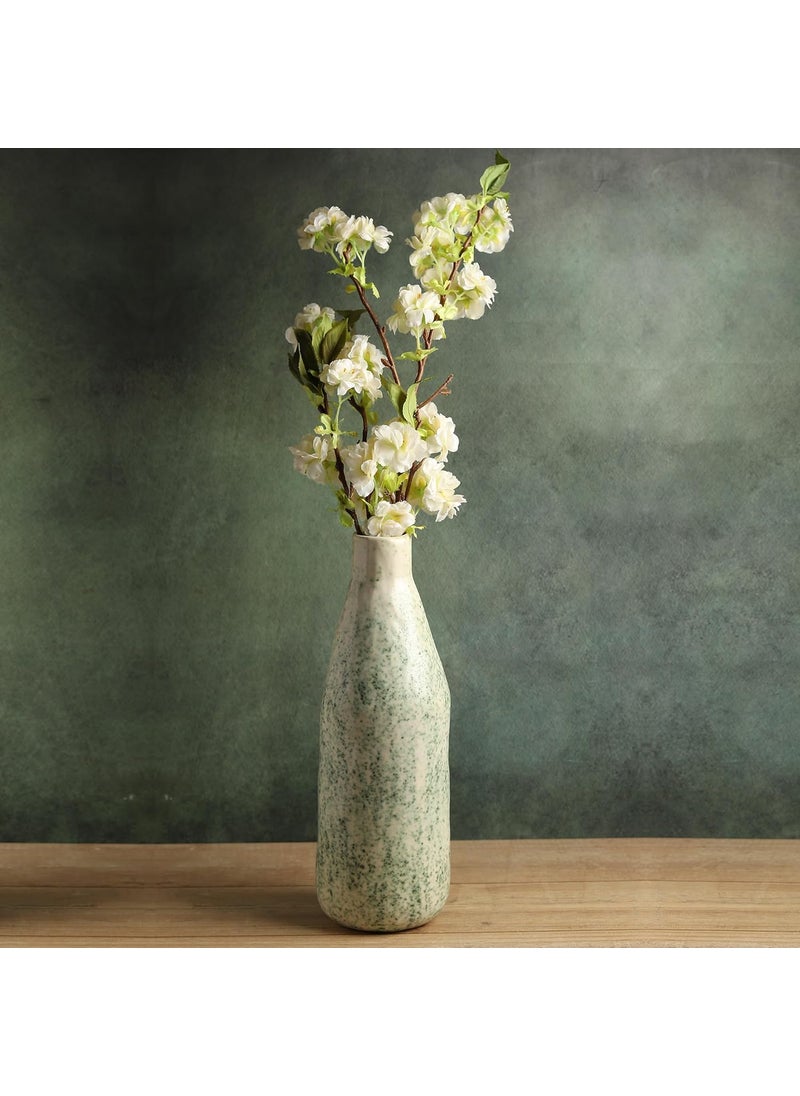 Habere IndiaAll The Cultures Fabricating India Ceramic Vase Flower Pot for Living Room Flower Vases for Home Decor Room Decor Aesthetic Ceramic Vases for Home Decor Medium L13xW13xH38 CM