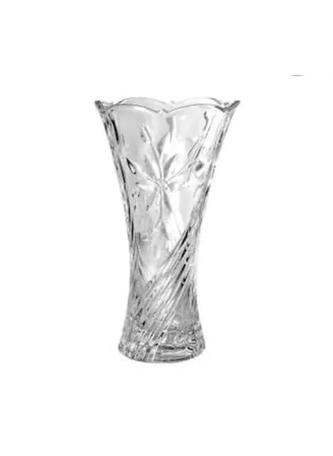 GRETZOMALL Glass Flower Vase Clear Crystal Vases for Living Room Dining Table Centerpieces Home Decor Pack of 1
