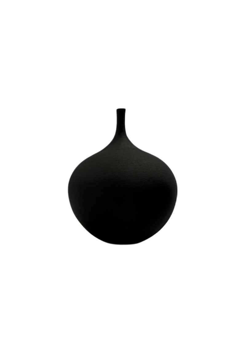 Holy Grail Homes Horizon Vase Decorative Flower Vase Modern Black Ceramic Flower Vase for Home Dcor Living Room Office Gifts 17X14 Cm Black