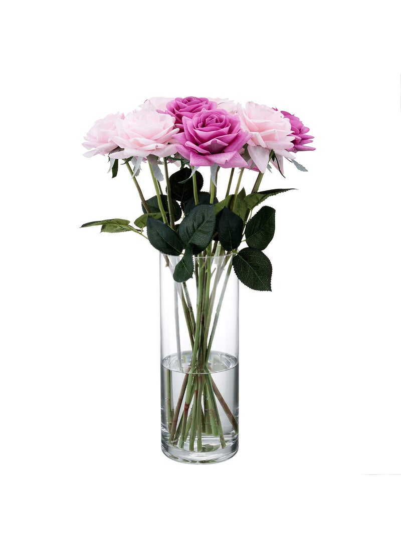 Rishabh Home Decoration Glass Clear Cylinder Vase Floral Cylinder Glass Vase for Weddings Events Decorating Arrangements Flowers Office or Home 4 x 6