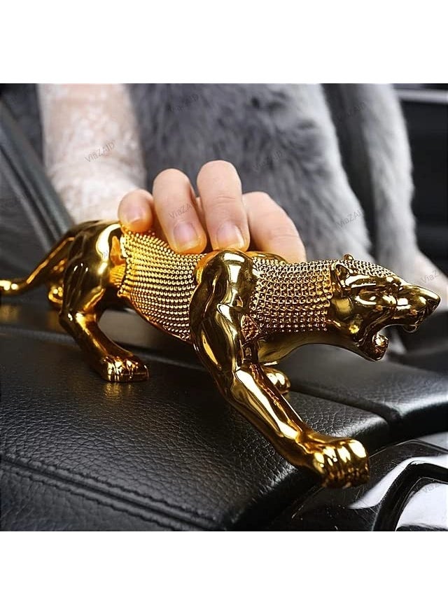 ViaZAID Metal Leopard Cheetah Jaguar Realistic Luxury Showpice Statue for Home Decor ShelfOfficeCoffee Table Living Room TV Cabinet CAR Dashboard Decor