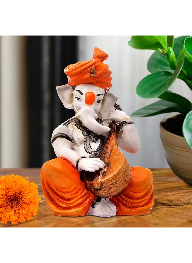 Aadaa Musical Ganesha Polyresin Figurine 78x14x78 in Multicolor