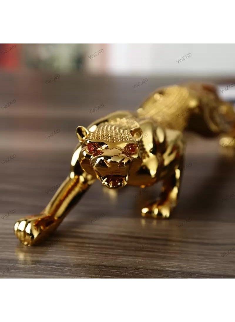ViaZAID Metal Leopard Cheetah Jaguar Realistic Luxury Showpice Statue for Home Decor ShelfOfficeCoffee Table Living Room TV Cabinet CAR Dashboard Decoration GiftVZ1