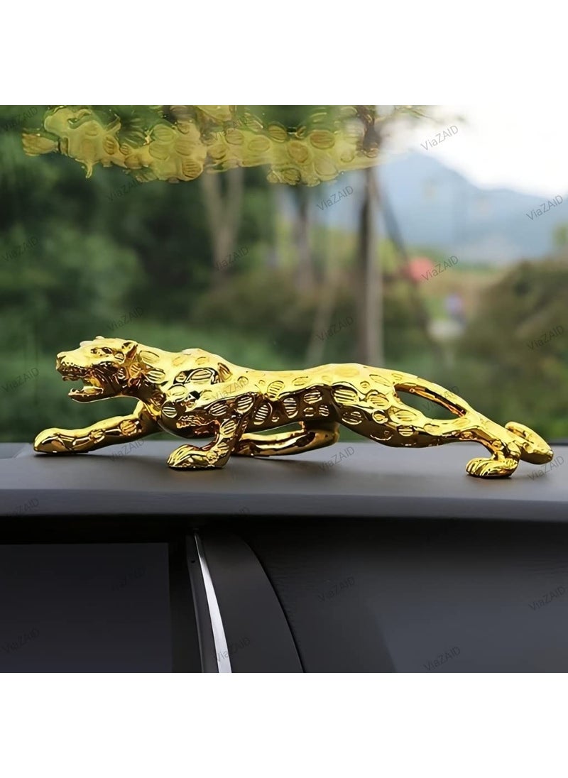 Metal Leopard Cheetah Jaguar Realistic Luxury Showpice Statue for Home Decor ShelfOffice Table Living Room TV Cabinet CAR Dashboard Decoration Gift VZ2