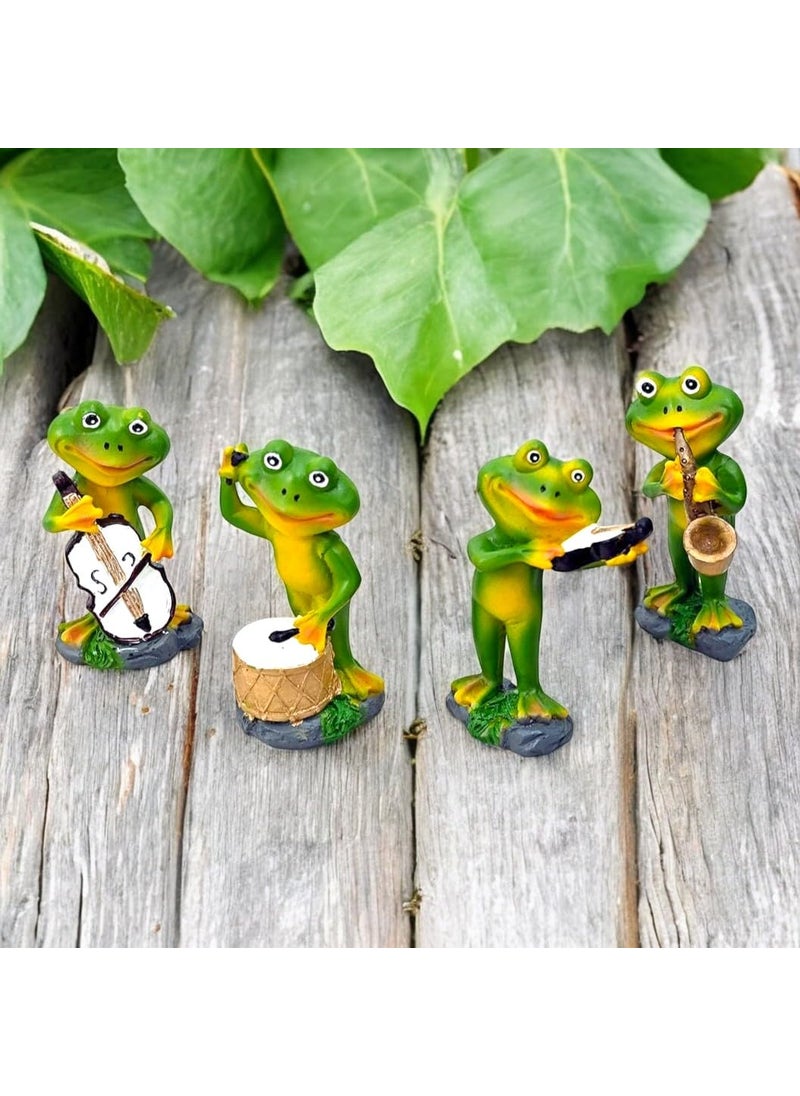 SHEERAVI ENTERPRISES Looking Gourgeous 4 pcs Cute Frog Miniature Figurines Animal Frog for Home Office Hotel Room Decoration Garden car Dashboard Decor Accessories Outdoor Decor
