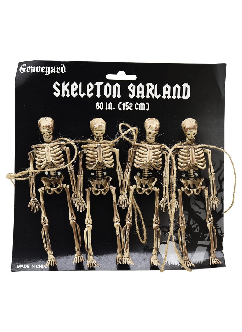 LUDALY Skeleton Garland Halloween Decoration 6 inch Strand 4 Pc Full Body Skeletons