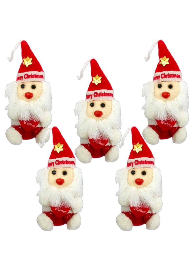 Evisha 6 pcs Santa Claus Hanging Soft Toys Christmas Tree Decoration Ornaments