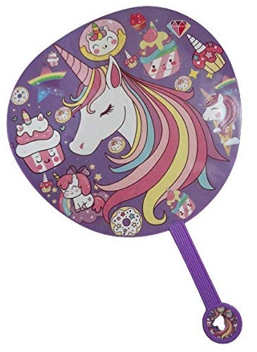 ONOTIC Unique Unicorn Hand Fan Birthday Return Gift for Kids Pack of 12
