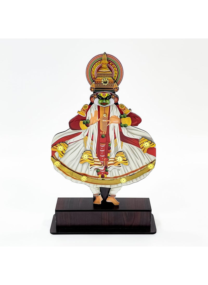 Angroos Majestic Dancing Kathakali Stand Harmonious Blend of Detailing and Vibrant Colors115 H 6 W 15 L inches Kerala handicrafts Kerala Memento