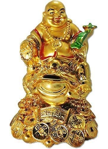 Love 2 Buy Feng Shui Laughing Buddha with Money Frog On Bed of Wealth for Money Success and Happpiness