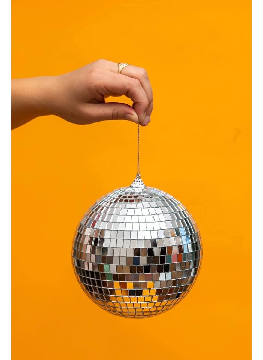 The Decor Affair 1 Pcs 5Inch Disco Ball with Hanging Swivel Mirror Ball for Parties Events and Decorations