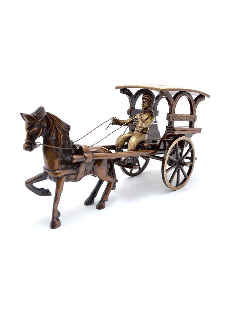 ADVANZO Brass European Horse Carriage Showpiece for Home Decoration Standard Multicolour Pack of 1