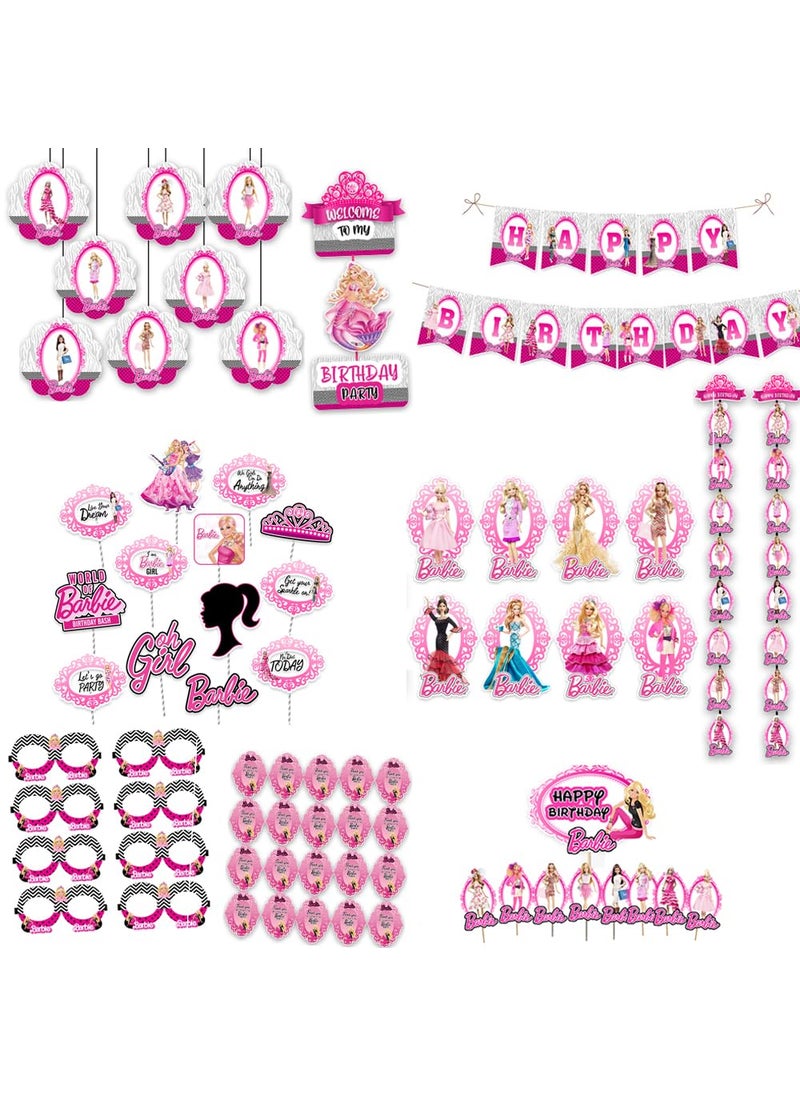 Suruchi Strokes Barbie theme birthday party decoration items for little princess baby girl Combo