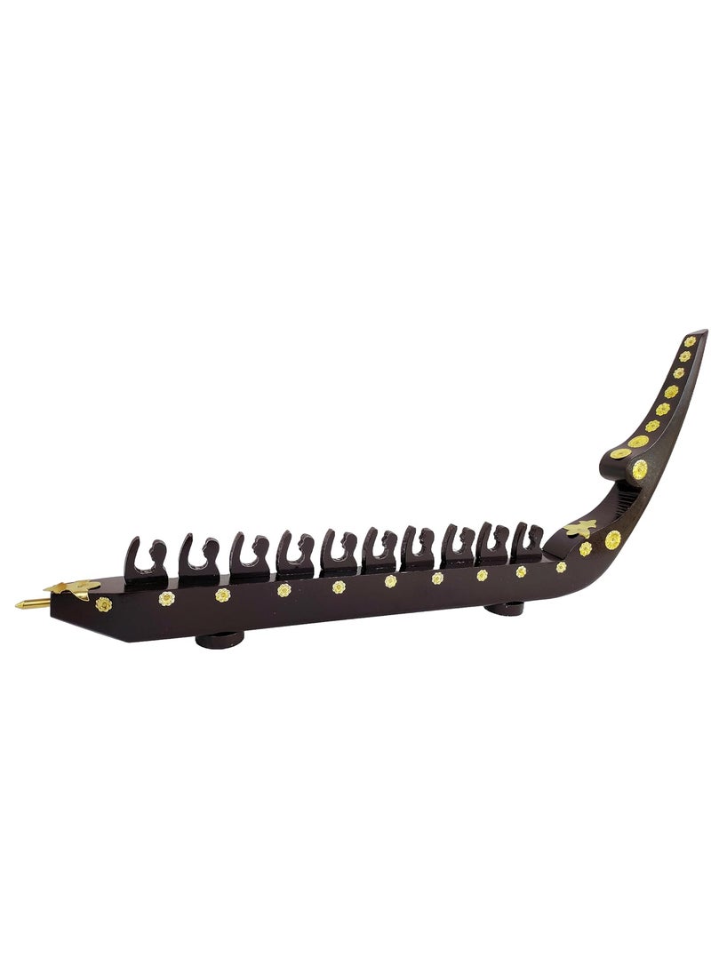 LOYAL CRAFT Traditional Kerala Snake Boat Miniature 10 Rovers Chundan Vallom Model Mahagony Wood from Kerala