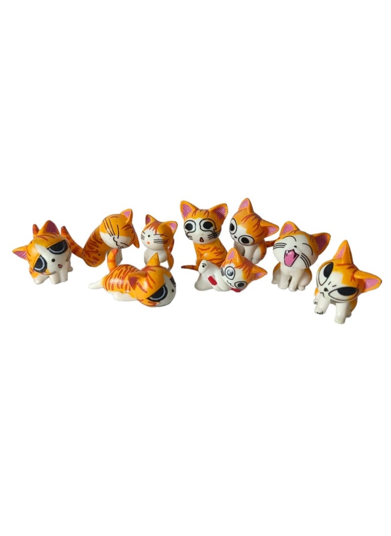 BHOOLUGOOLU Little Naughty Kawaii Kitten Miniature Figurien 9 PcsSet