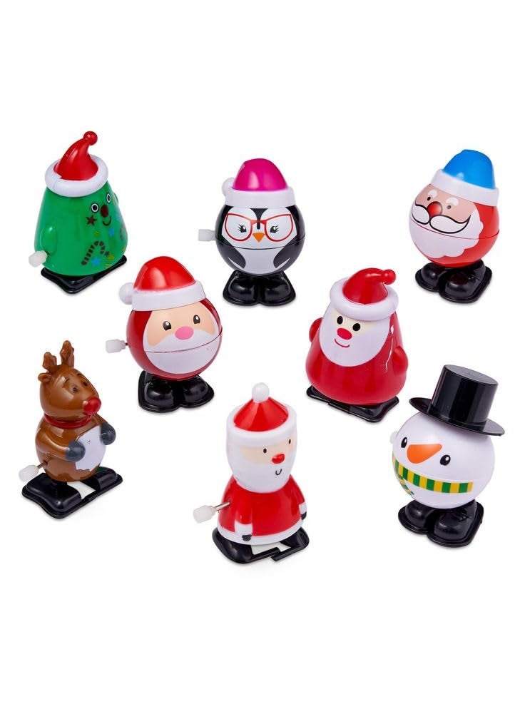 Memories Insite Cute Twistable Spring Santa Snowman Set Festive BatteryFree Walking Toys Ideal for Party Gifts Pack of 6