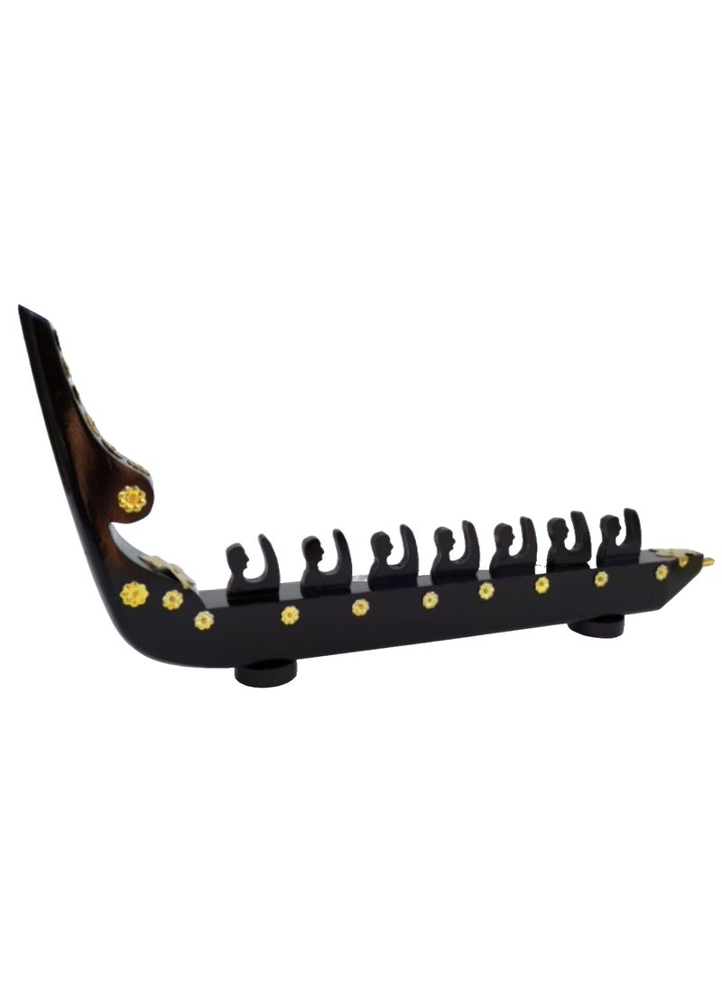 LOYAL CRAFT Traditional Snake Boat Miniature 7 Rovers Chundan Vallom Mahagony Wood from Kerala