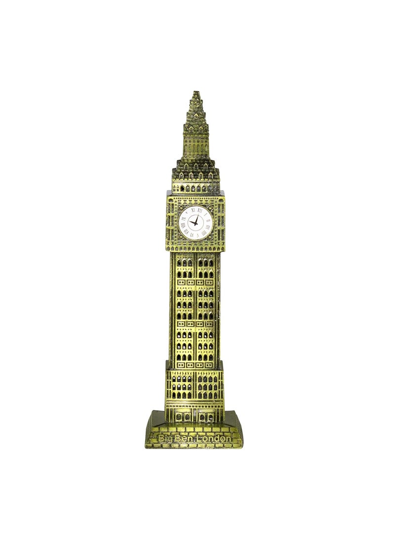 FAME ADDA Metal Big Ben Great Clock Miniature Showpiece for Home DecorOffice Table Top DecorativeCar Dashboard DecorationStatue for Living Room DecorTV DecorGift ItemsPack of 1Greenish Black