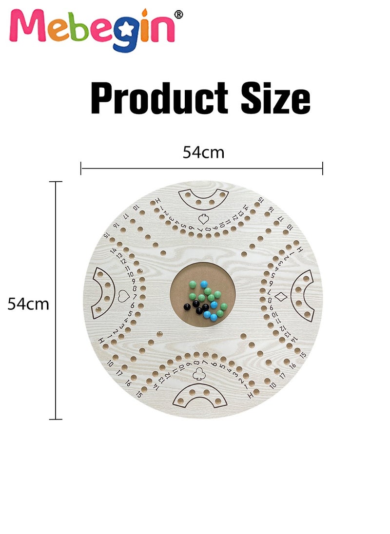 Jackaroo Board Game Set with 16 Marbles and 54 Playing Cards, Fun Table Games for 4 Players, Wooden Creative Puzzle Toys, Parent-child Recreational Toys, Suitable for Family Activities and Parties,