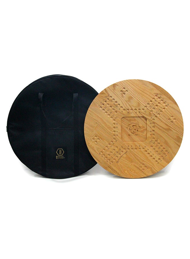 Solid OAK Wood Jacaroo Double Sided Board Game For 4 And 6 Players, Two sides jakaroo with Glass Marbles, Playing Cards and Carry Bag 4 Players