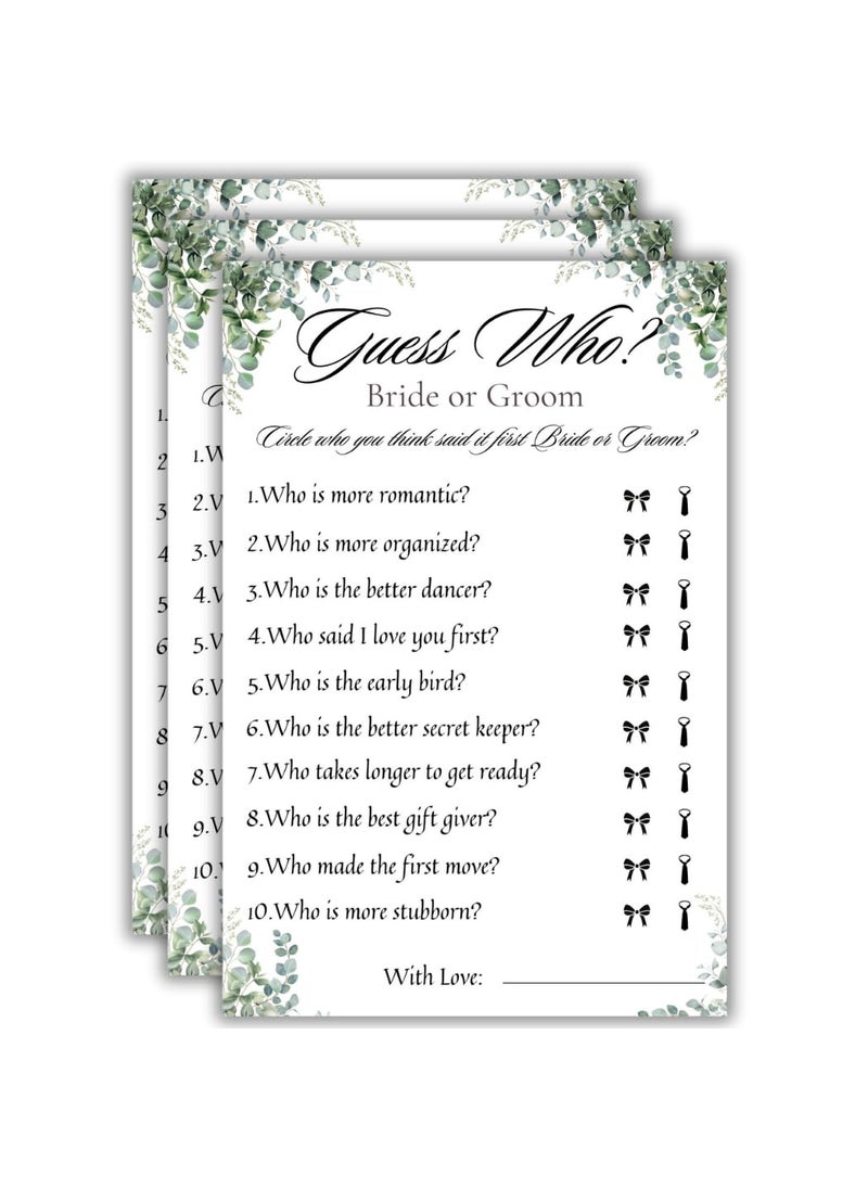 The Decor Cycle 30 in a pack Bride or Groom game Mr and Mrs traits Advice and wishes for the couple Wedding and Pre Wedding celebrations fun and memorable for your guests 4x6 inches