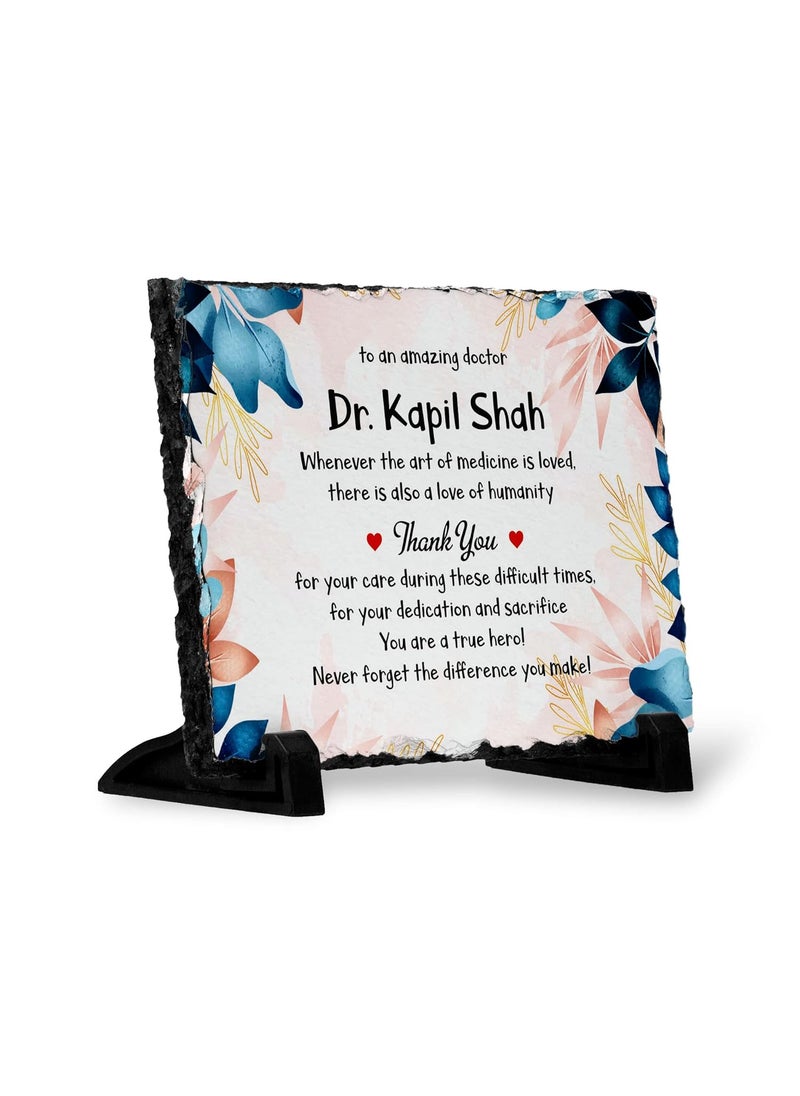 Eagletail India Personalized Doctor Thank You Rock Slate Customizable with Doctors Name