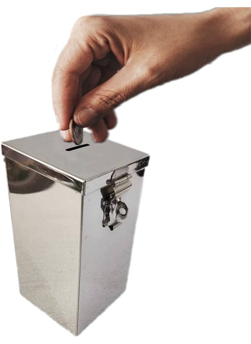 Vardhman Sales Coin BoxPiggy BankGullakMoney Bank Stainless Steel Body 7 Inch