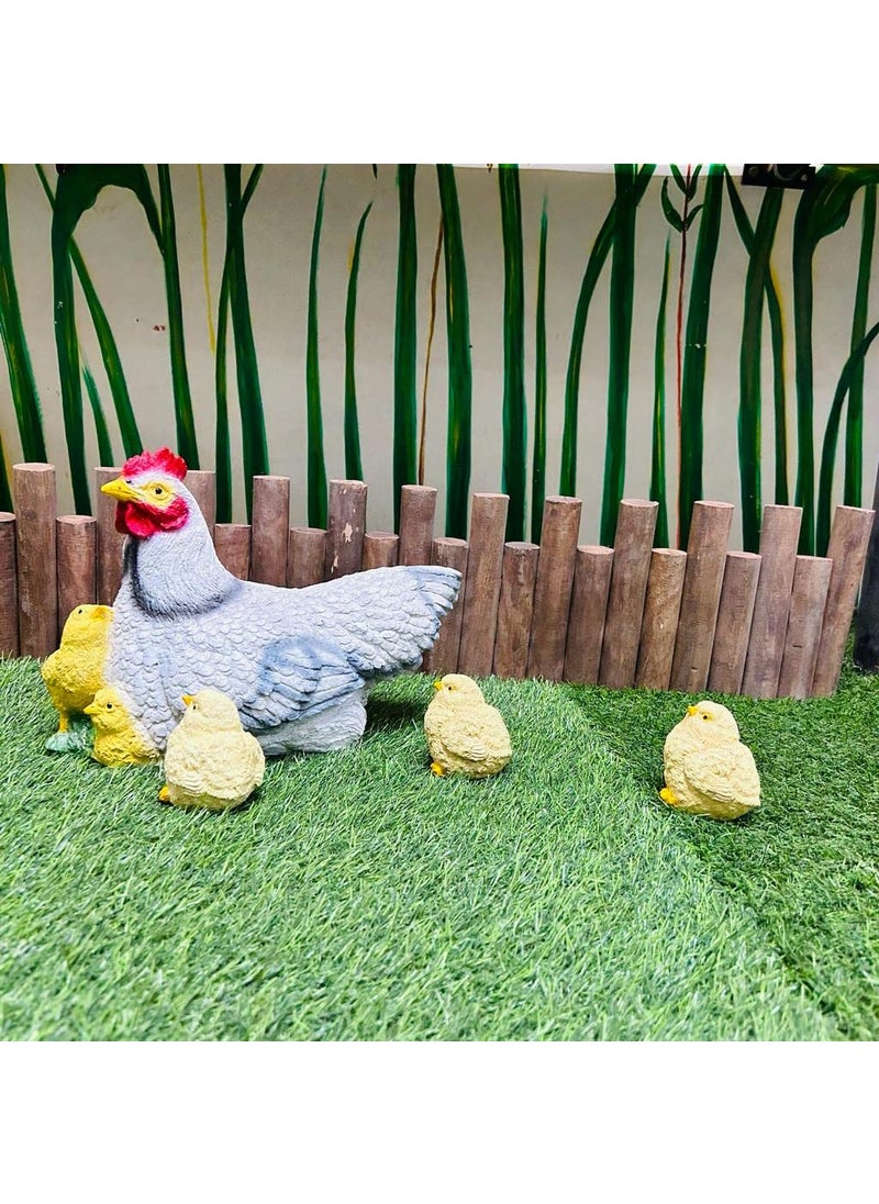 The Decorshed polyresin Hen flamily with Chicks for Home Decor Garden Decor Room Decor