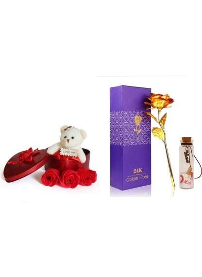 Nihan Enterprises Artificial Flower Message Pills Soft Toy Gift Set