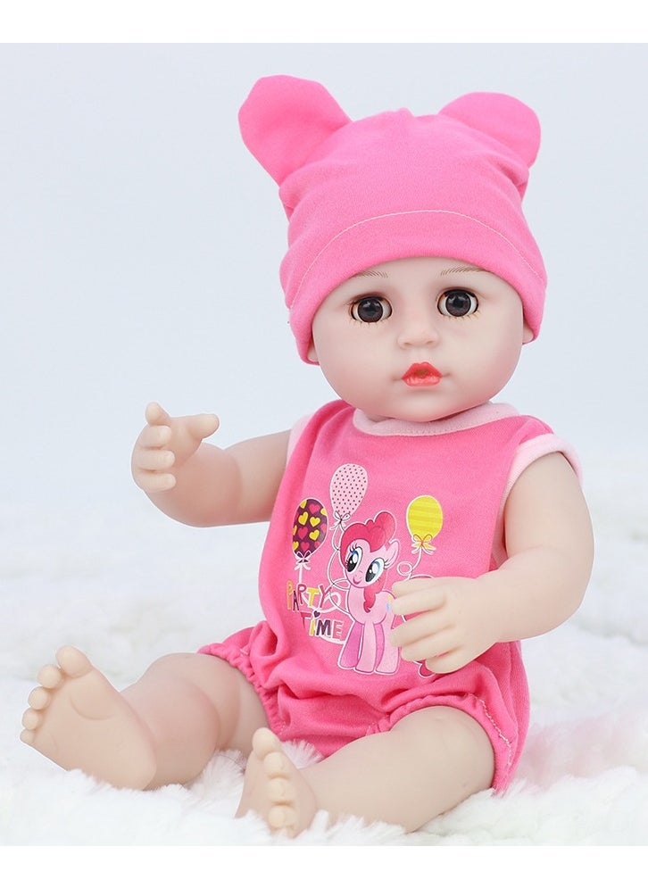 Reborn Baby Doll,38cm Simulation Baby Doll With Pacifier, Bottle, Diaper And a Set of Clothes,Can Drink Water And Pee，Soft and Pinchable，Limbs And Head Can Rotate. Suitable for Birthday Gifts for Children/Kindergarten Toys.