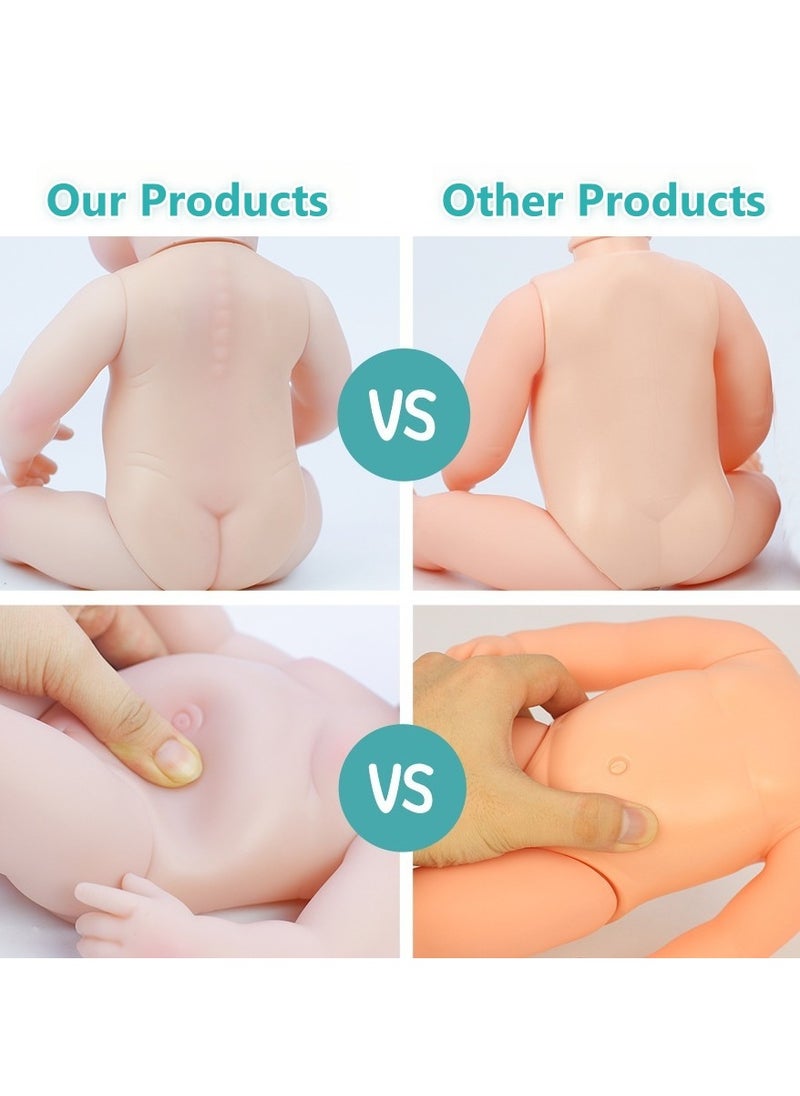 Reborn Baby Doll,38cm Simulation Baby Doll With Pacifier, Bottle, Diaper And a Set of Clothes,Can Drink Water And Pee，Soft and Pinchable，Limbs And Head Can Rotate. Suitable for Birthday Gifts for Children/Kindergarten Toys.