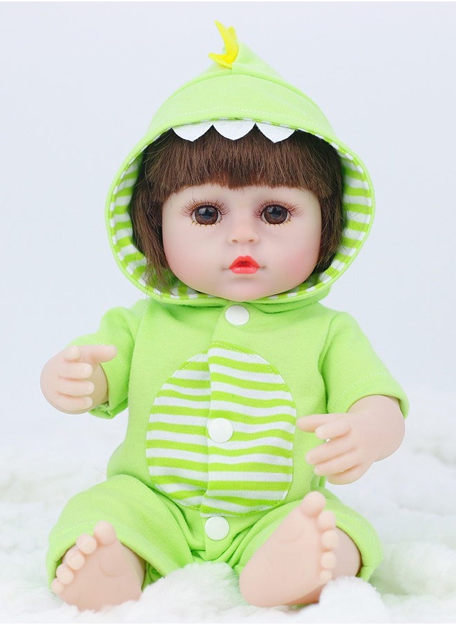Reborn Baby Doll,38cm Simulation Baby Doll With Pacifier, Bottle, Diaper And a Set of Clothes,Can Drink Water And Pee，Soft and Pinchable，Limbs And Head Can Rotate. Suitable for Birthday Gifts for Children/Kindergarten Toys.