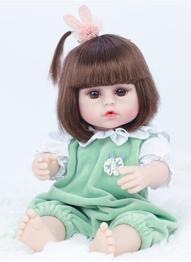 Reborn Baby Doll,38cm Simulation Baby Doll With Pacifier, Bottle, Diaper And a Set of Clothes,Can Drink Water And Pee，Soft and Pinchable，Limbs And Head Can Rotate. Suitable for Birthday Gifts for Children/Kindergarten Toys.