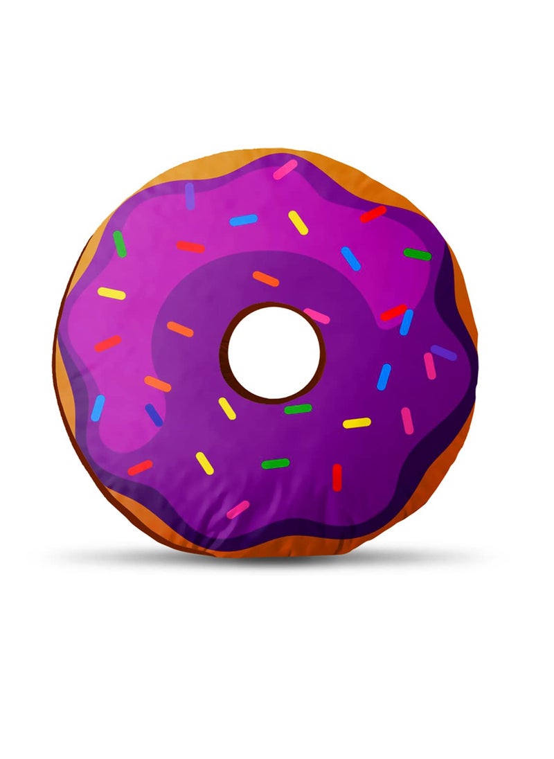 MUKESH HANDICRAFTS Velvet Fabric DonutDoughnut Plush CushionPillow Soft Toys for Kids 14x14 inches Multicolour