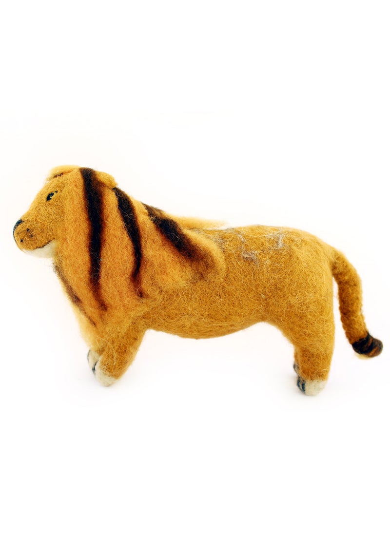 DeKulture Needle Felted Wool Lion EcoFriendly Ornament Handmade Stuffed Animal 8x3x45