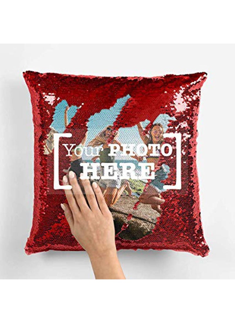 CUDDLY PRINT Cuddlyprint Polyester Personalized Magical Cushion With Photo Silver 16X16Inch