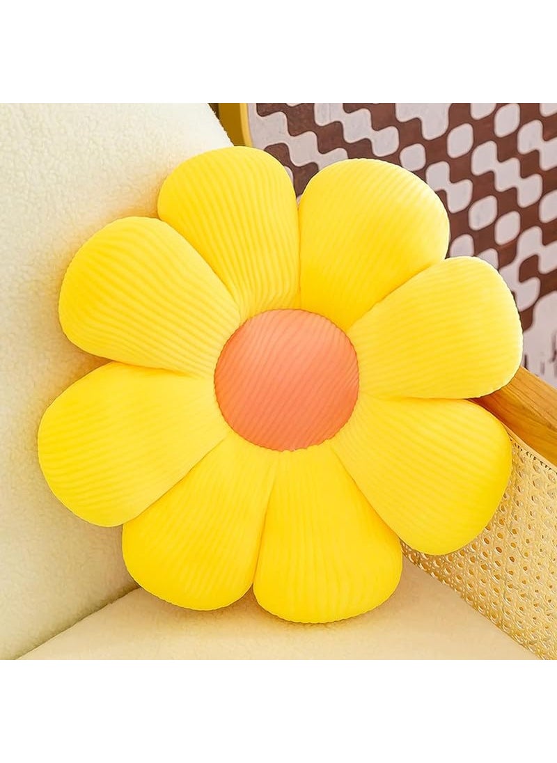 RVA Custom Cute Flowers Plush Pillow Sunflower Sofa Cushion Soft Colorful Flowers Plush Toys Home Sofa Decoration Gift YellowColor