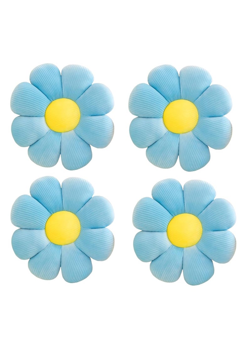 RVA Floor Pillow Cushion for Kids Room Living Room Bedroom Throw Pillow Kids Cushion Soft Toy Soft Plush Pillow for Sofa Bed Decorative Cushion Birthday Gif Pack of 4 35 Cm Blue