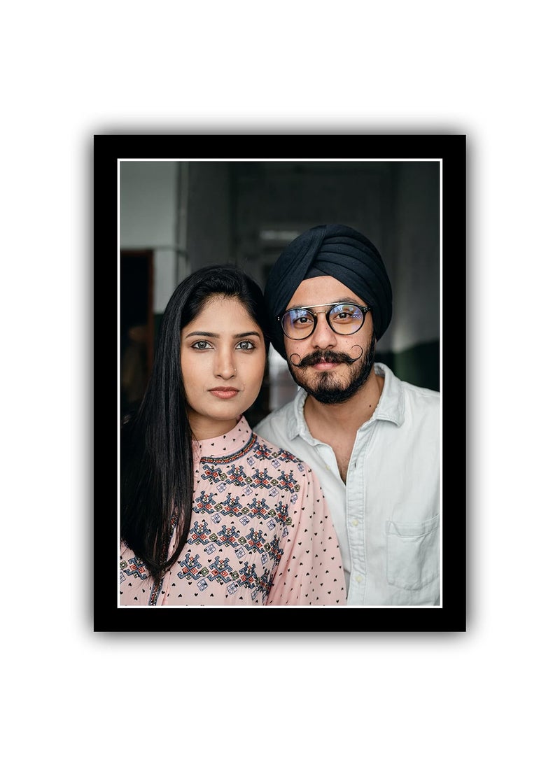 Personalized Customized Photo Frame with Your Customize Photo in A4 Black Photo Frame Size 13 x 95 Inches
