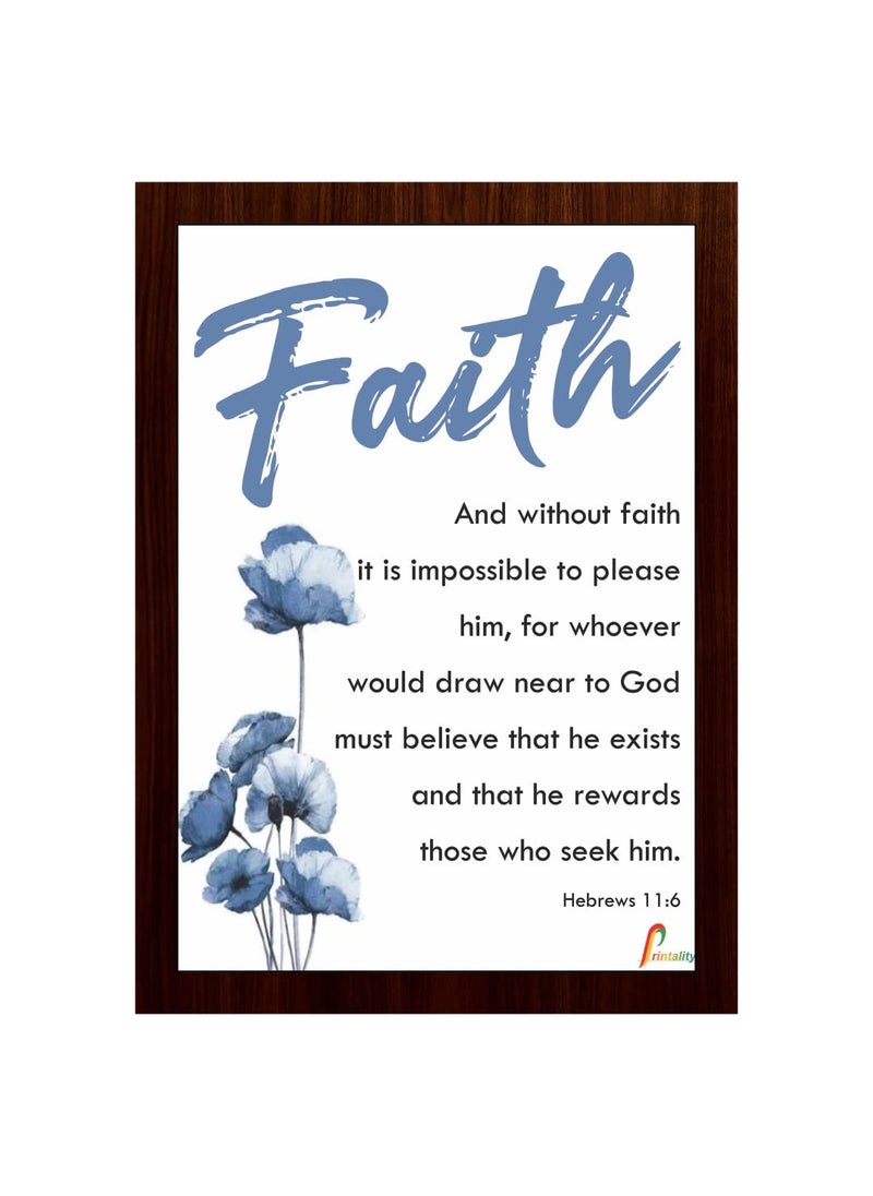 Printality Bible Faith and without Faith HEBREWS 116Verse Wall Photo Frames Photo Frame For Wall Christians Photo Frames Size Hanging Frame for Decoration Room Bedroom Hall Living Room