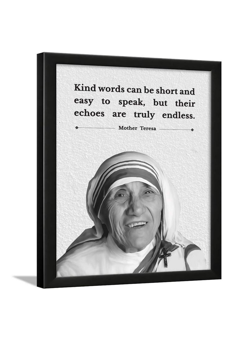 Chaka Chaundh Motivational Quotes Frames Framed Posters with Frame Mother Teresa Quotes photo Frames for OFFICE STUDENT AND STUDY ROOM Photos with Quotes 14 X 11 Inches Aqua White