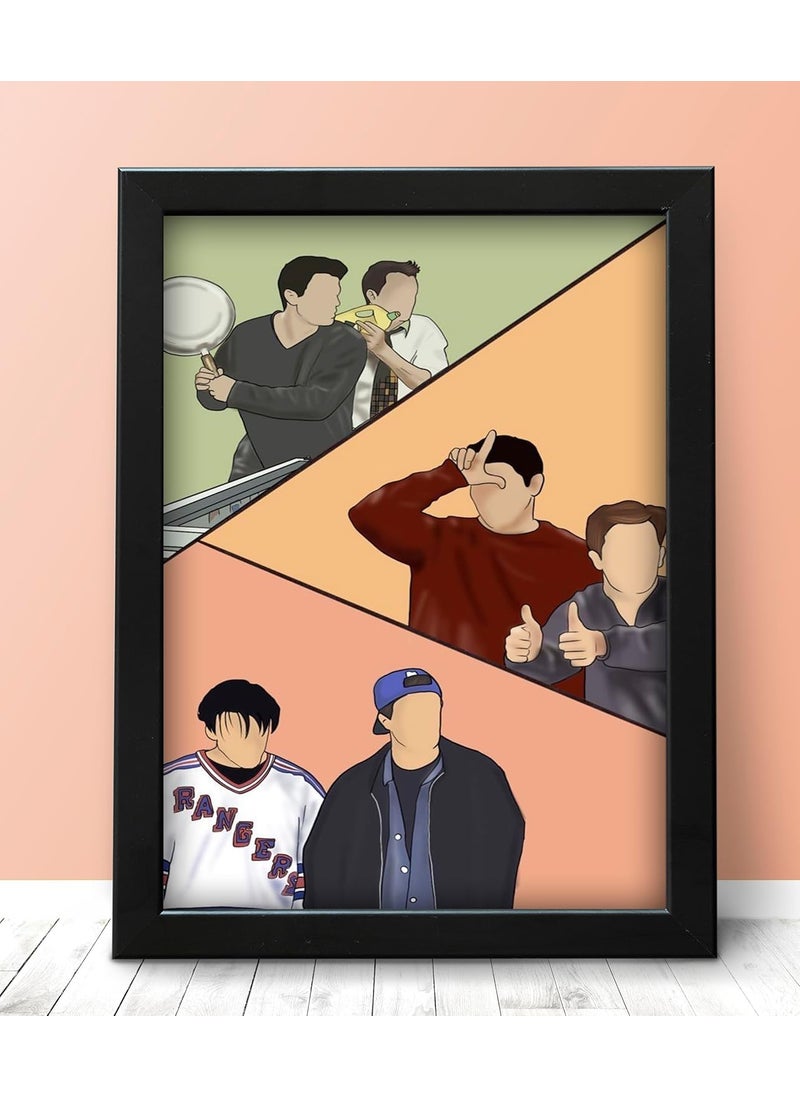 Gladtogift FRIENDS themed Frame size 9x12 friends Framed Poster for Wall Decor Room Decor Home Decor Gift Framed Poster Wall Frame