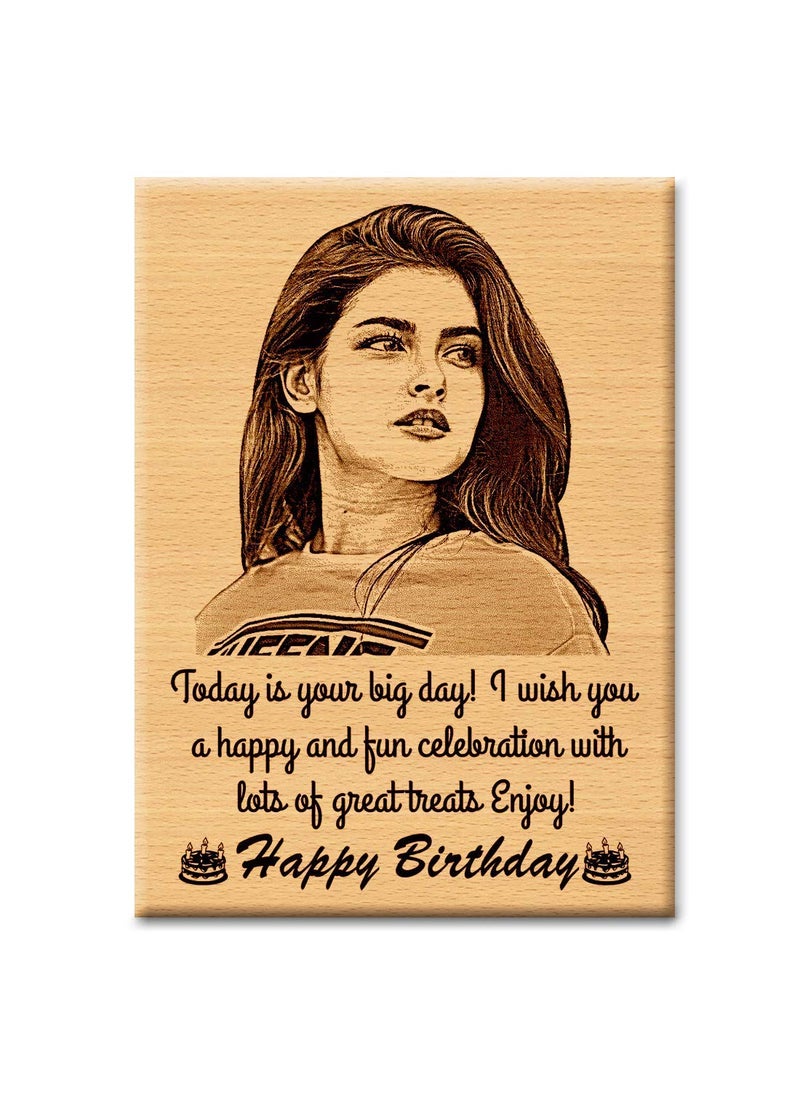 HandyTrendy Engrave Printed On Wooden Frame Personalized Unique Photo Frame Wooden Customized Best Gift item with Engraving for hisher 6 X 4 inches