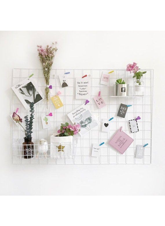 Franklite Iron Square shape hanging Grid frame for home Decoration wall photog collage photo key as per your requirement 40x 40 cm 2pcs Frame White