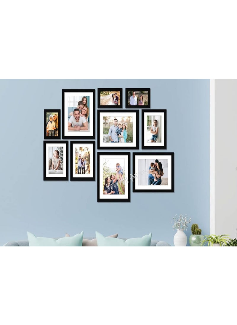 Stuthi Arts Wall Wood Photo Frames Black8x104M 6x83M 4x63