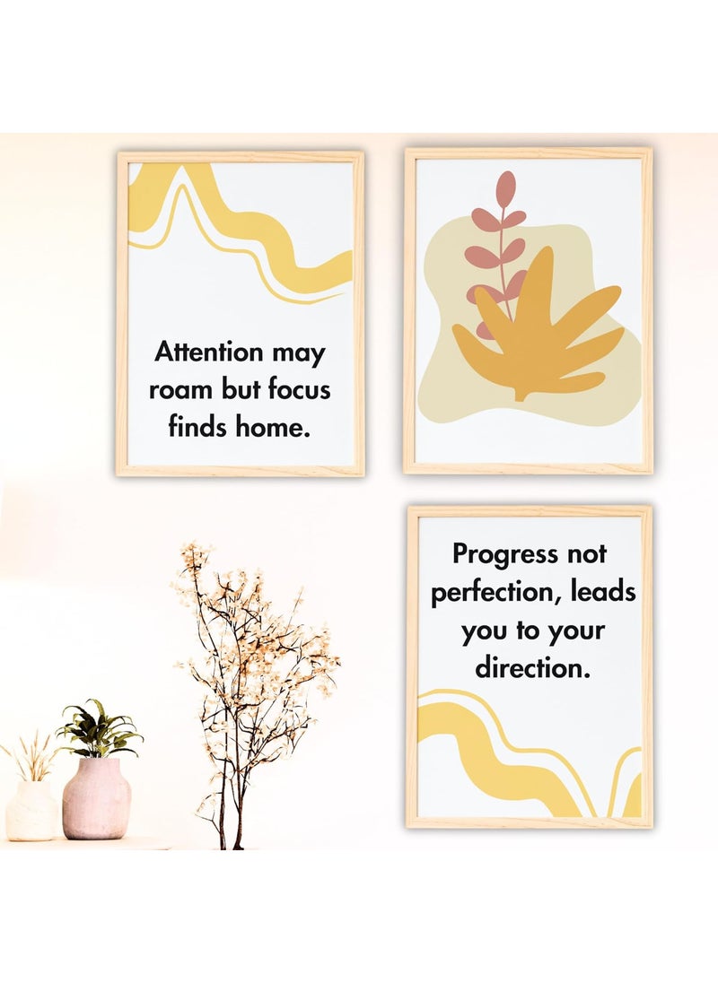 Whimzy Wish Motivational Quotes Wall Frames for study room office library and classroom Set of 3 Frames 126 by 925 inch each