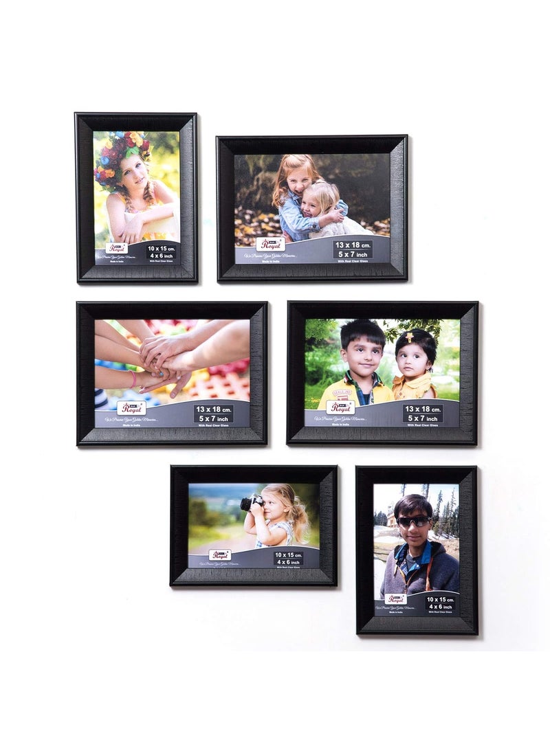 AJANTA ROYAL Synthetic Wood Wall Photo Frame 3 pieces 61x 81 inch 3 pieces 51 x 71 inch Black