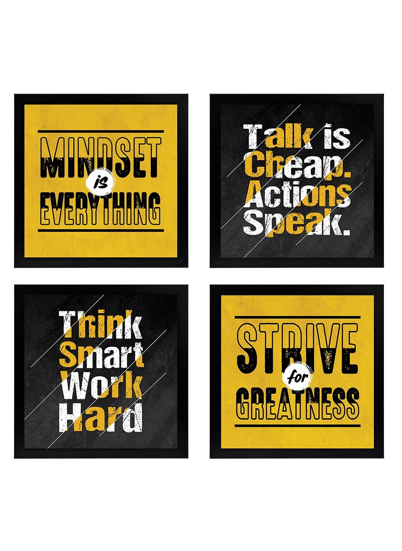 Chaka Chaundh Suitable Motivational Quotes Frames Framed Posters Quotes Frames for Office wall home decor Quotes Wall Frames Posters with Frame 9 X 9 Inches Engineered wood