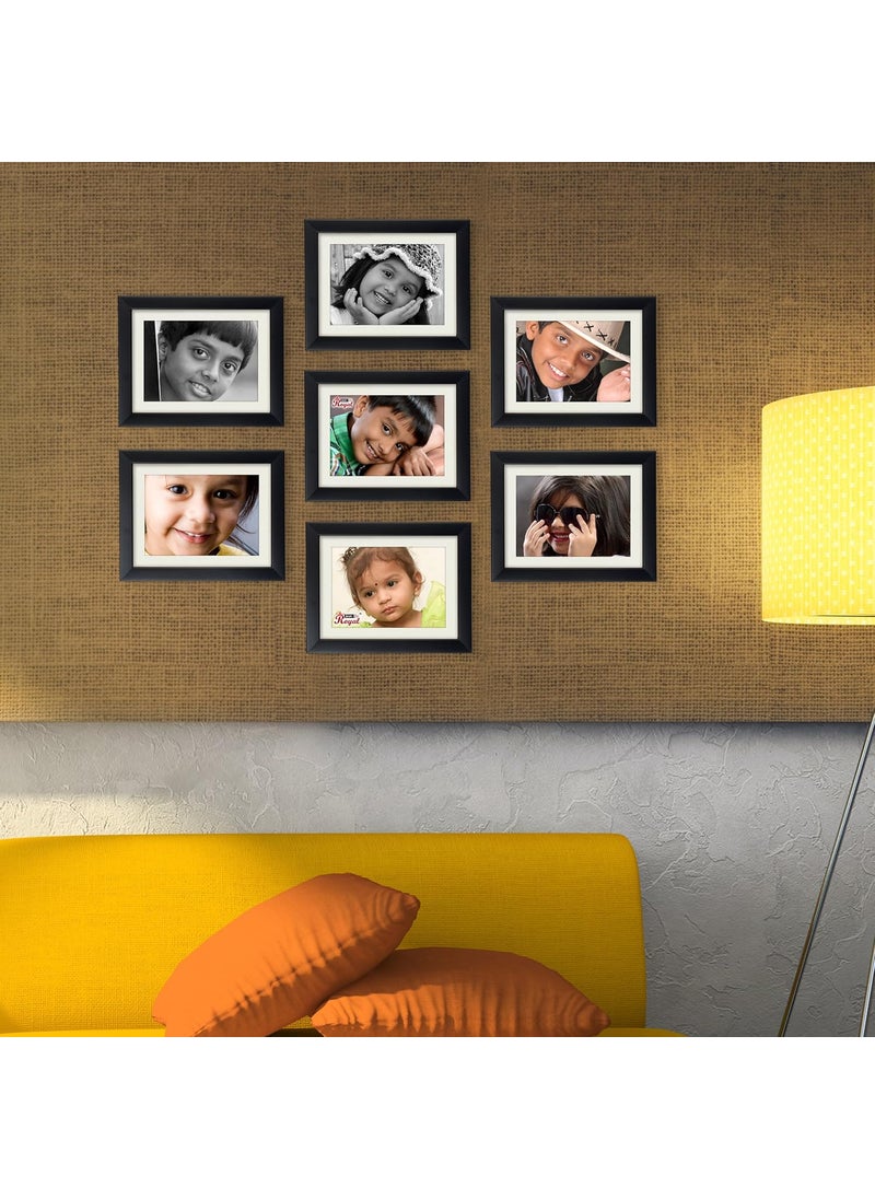 Ajanta Royal Classic Set of 7 Individual Photo Frames 76x8 Inch A72A Black