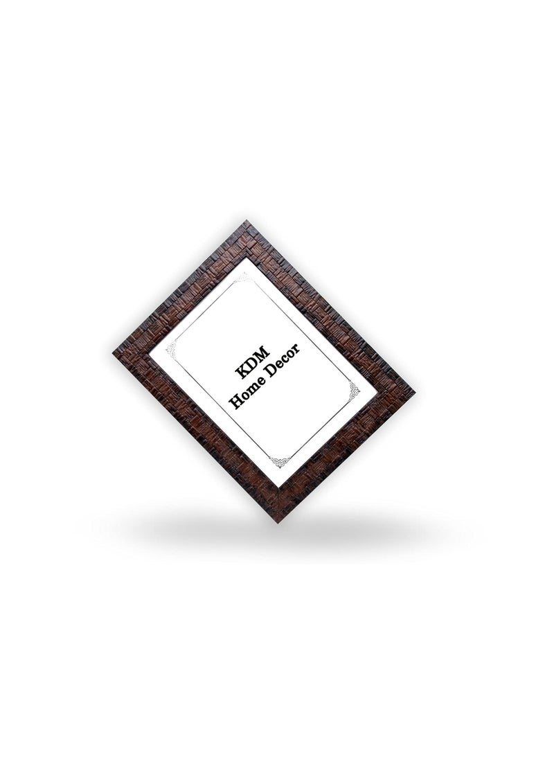 KDM HOME DECOR Photo frame 12x15 Inch Flexible Glass Synthetic Wood HangingTable Top High Density Photo Frame for Wall Decoration Box Brown Color